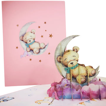 Sleeping Teddy Bear 3D Pop Up Card UK